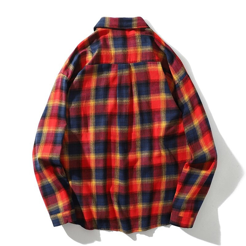 "Plaid" Unisex Men Women Streetwear Graphic Shirt Daulet Apparel