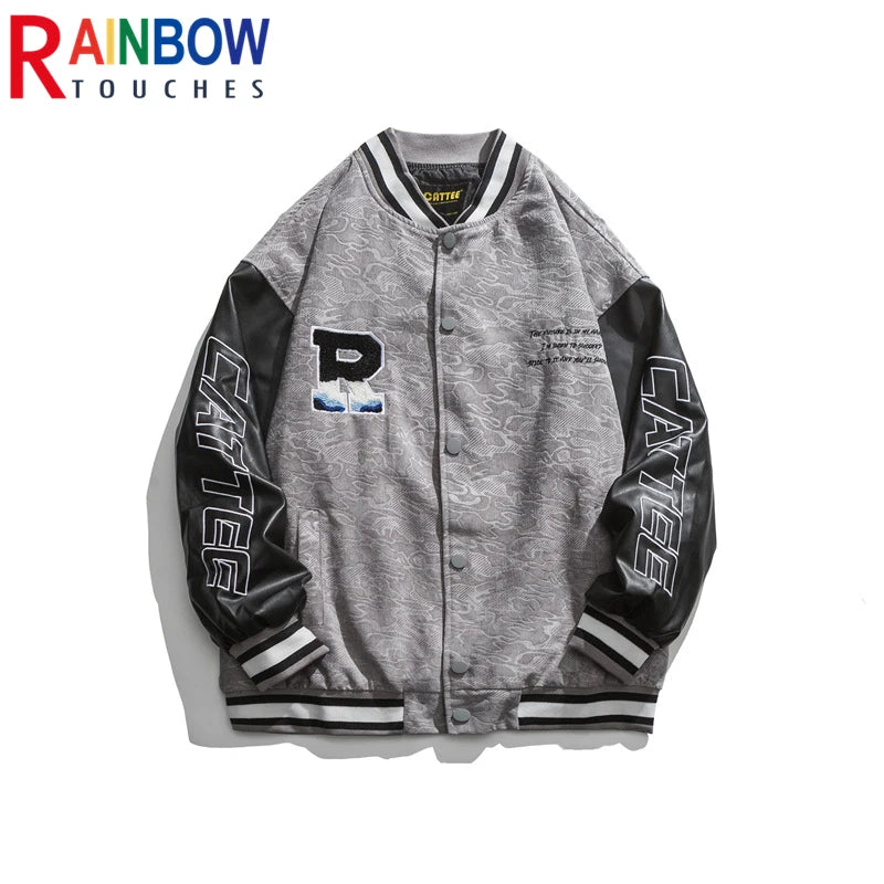 rainbowtouches 2021 new jacket men unisex street jackets letter embroidered baseball uniform hip hop mens superior quality coat unique default style 4446