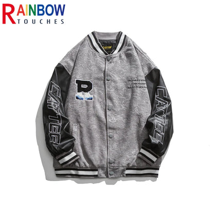 rainbowtouches 2021 new jacket men unisex street jackets letter embroidered baseball uniform hip hop mens superior quality coat unique default style 4446