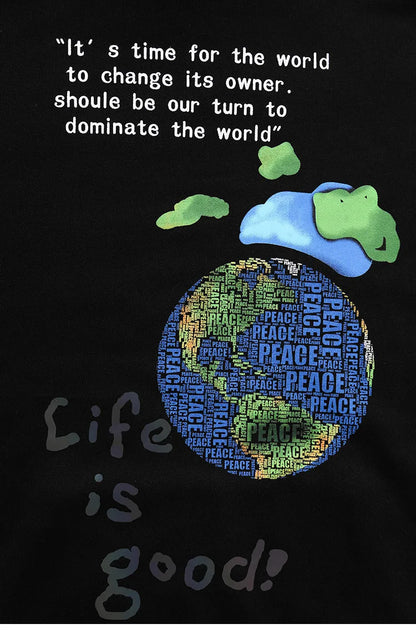 2023 Hip Hop Streetwear Hoodies Sweatshirt Globe Print Men Harajuku Pullover Hoodie Winter Fleece Cotton Autumn Sweatshirt Loose Street King Limited