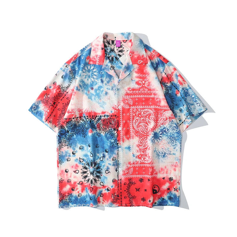 Rainbowtouches Men Retro Spider Web Printing Shirts Hip Hop Street Wear Comfortable Polyester Fashion Unisex Fancy Goods Prints Street King Limited