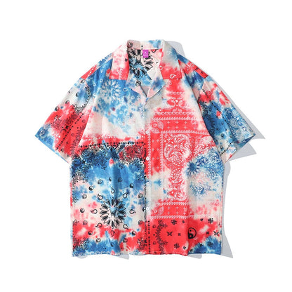 Rainbowtouches Men Retro Spider Web Printing Shirts Hip Hop Street Wear Comfortable Polyester Fashion Unisex Fancy Goods Prints Street King Limited