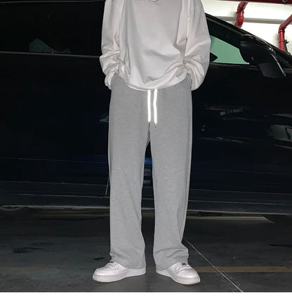 Summer Casual Pants Men Fashion Gray Black White Wide-leg Pants Men Streetwear Loose Straight Sweatpants Mens Joggers Trousers Street King Limited