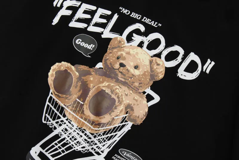 GONTHWID Men Hip Hop Hoodie Sweatshirt Streetwear Funny Bear Print Hooded Harajuku Winter Cotton Fleece Pullover Khaki Black Street King Limited