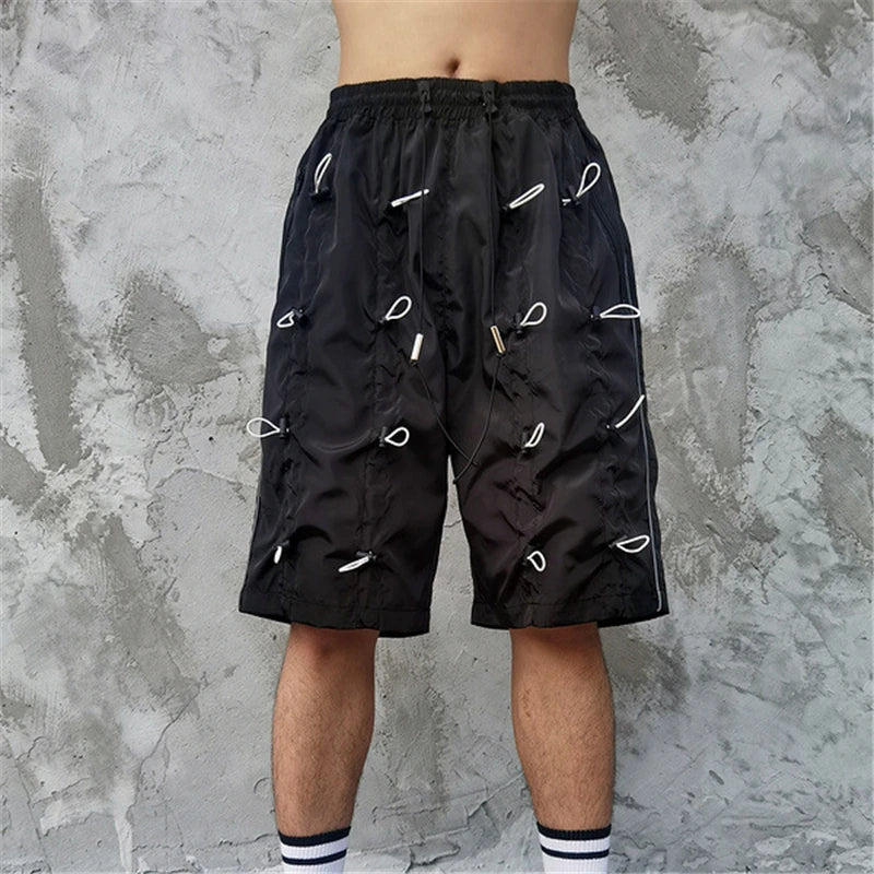 rainbowtouches brand mens male new celebrity slapstring high street shorts athletic comfortable outdoor sports elastic half pant unique shorts style 592