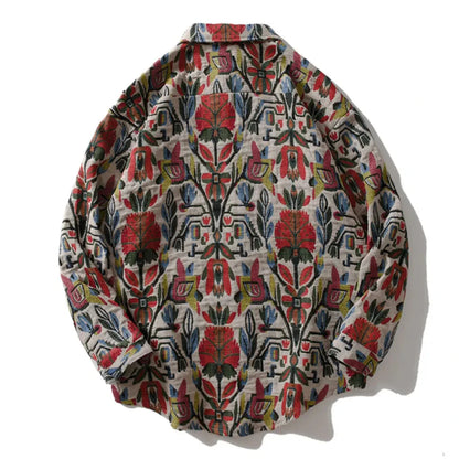 Streetwear Gonthwid Southwestern Aztec Tribal Indian Button Shirts Streetwear Hip Gonthwid Southwestern Aztec Tribal Indian Button Shirts Streetwear Hip Hop Casual Flowers Patterned Long Sleeve Shirt Coats Tops Fashion Sweater Jacket With Graphic Design For Men