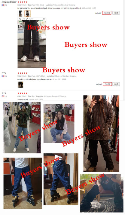 men jeans wide leg denim pants loose straight baggy mens jeans hip hop streetwear skateboard neutral denim trousers cargo jeans unique cargo style 2458