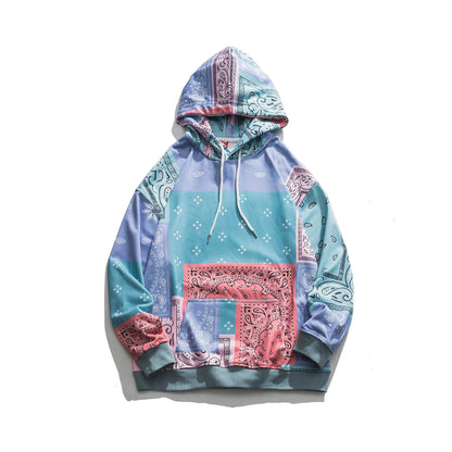 Bandana Patchwork Hoodies Sweatshirts Streetwear 2020 Autumn Mens Hip Hop Casual Hooded Pullover Hoodie Harajuku Tops WY086 Street King Limited