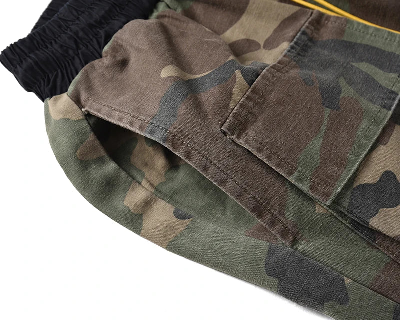 Camouflage Cargo Pants Bieber Hip Hop Vintage Multi-pocket Bottom Button Men's Cargo Trousers Streetwear Mens Military Pants Street King Limited