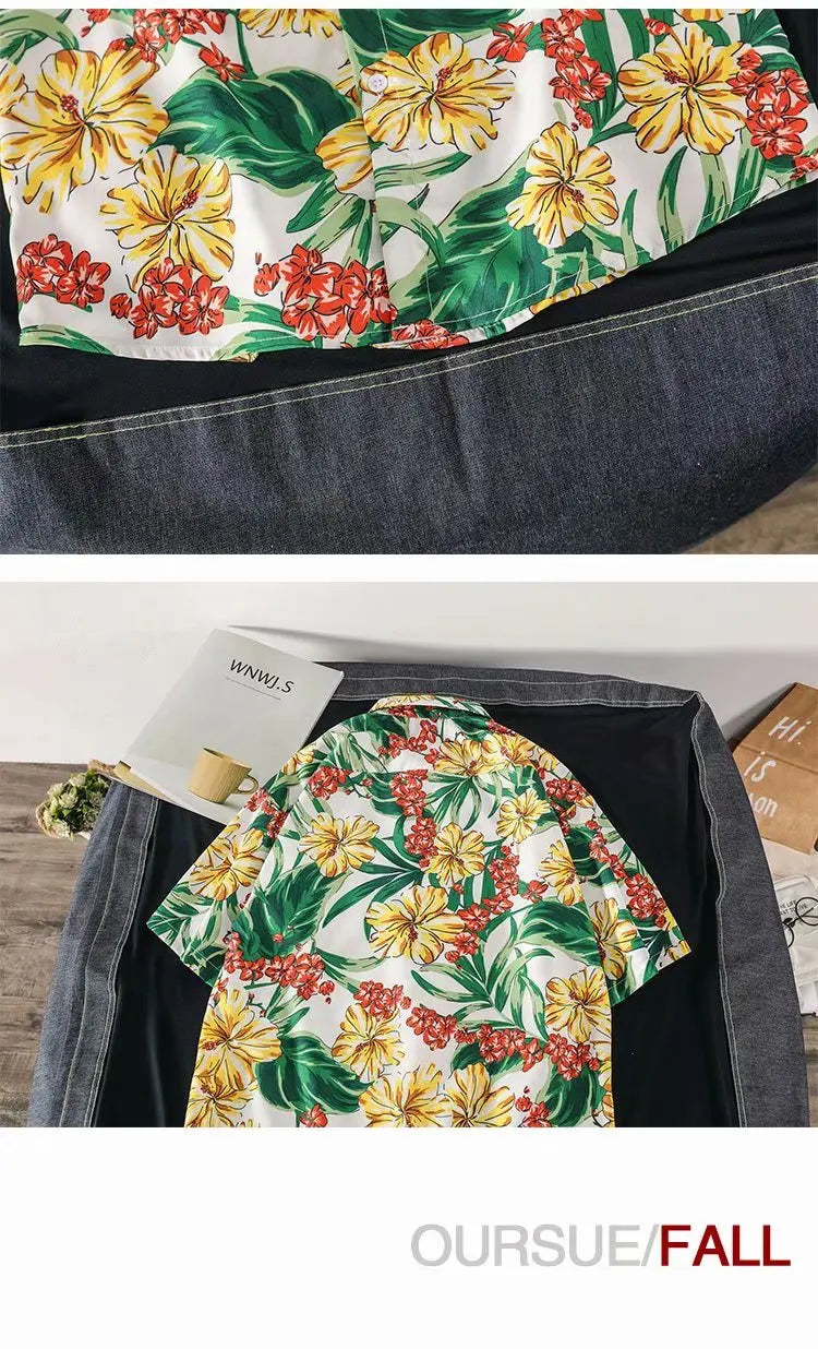 Casual Mens Shirts Fashion Bermuda sandy beach Printed short sleeve Men Shirts Streetwear Jogger Sports undershirt Homme chemise Street King Limited