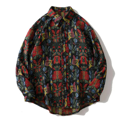 Streetwear Gonthwid Southwestern Aztec Tribal Indian Button Shirts Streetwear Hip Gonthwid Southwestern Aztec Tribal Indian Button Shirts Streetwear Hip Hop Casual Flowers Patterned Long Sleeve Shirt Coats Tops Fashion Sweater Jacket With Graphic Design For Men