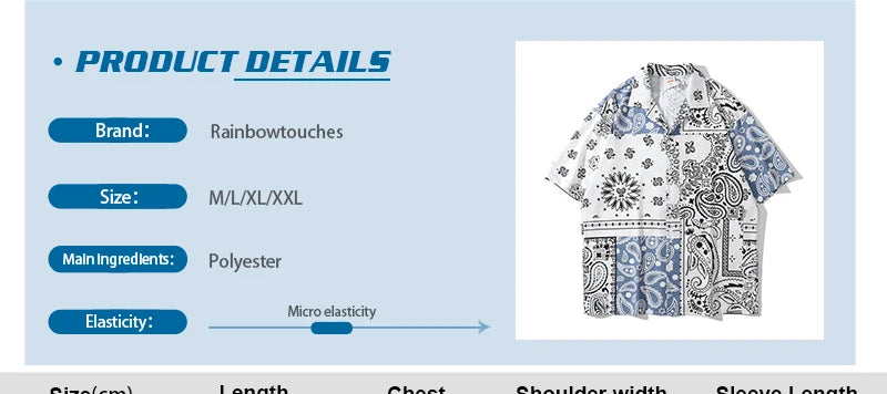 Rainbowtouches Men Shirt Summer Hip Hop Butterfly Pattern Tops Loose Popular Comfortable Cyber CelebrityFancy Good Short Couples Street King Limited