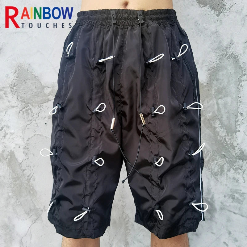 rainbowtouches brand mens male new celebrity slapstring high street shorts athletic comfortable outdoor sports elastic half pant unique shorts style 581