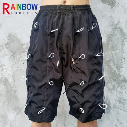 rainbowtouches brand mens male new celebrity slapstring high street shorts athletic comfortable outdoor sports elastic half pant unique shorts style 581