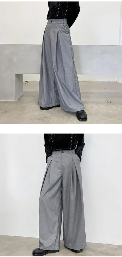 pants men high waist casual wide leg suit pant male vintage fashion japan korea streetwear loose long trousers unique default style 958