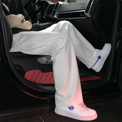Summer Casual Pants Men Fashion Gray Black White Wide-leg Pants Men Streetwear Loose Straight Sweatpants Mens Joggers Trousers Street King Limited
