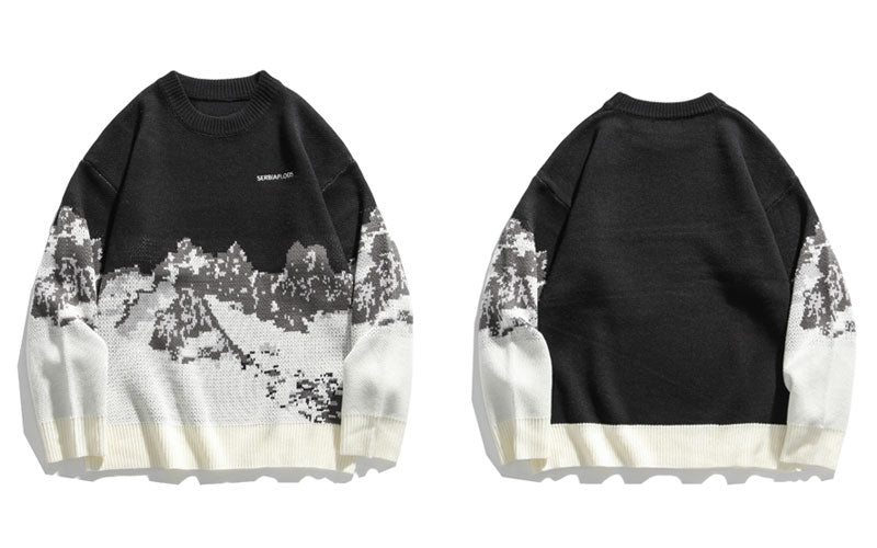 "Mountain Climb" Unisex Men Women Streetwear Graphic Sweater Daulet Apparel