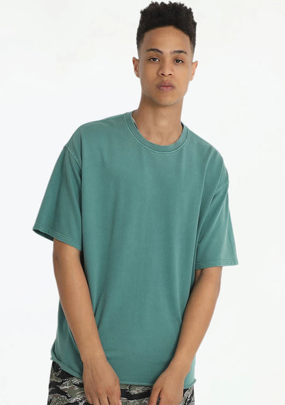 Rainbowtouhes Half sleeve Men High Street Vintage Wash Loose Edge Small Terry Shirt Hip Hop Fashion T-shirt Superior Quality Street King Limited