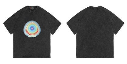 Rainbowtouches Graphic T Shirt Summer 2022 Vintage Unisex High Street Oversize Anime Street Fashion Hip Hop Acid Wash T Shirts Street King Limited