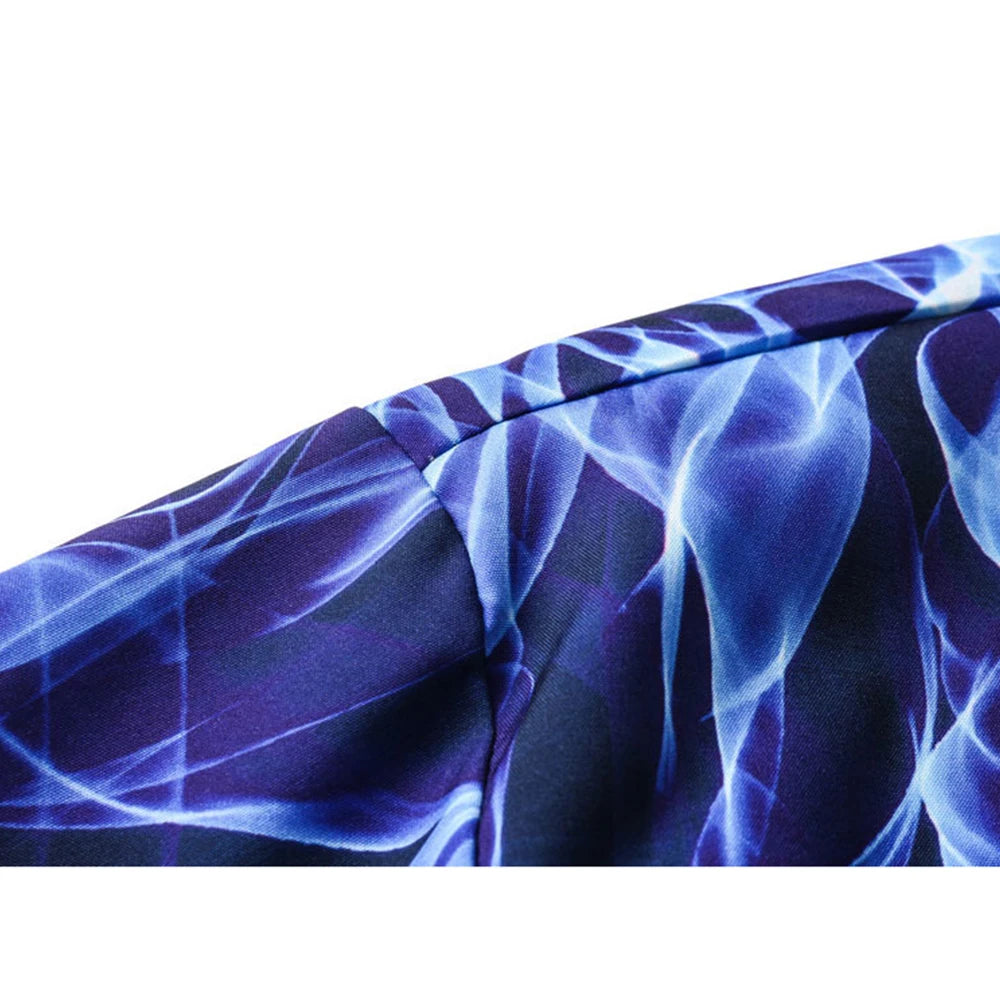 Dark Icon Blue Flame Polo Shirt Men Summer Light Weight Material Hawaiian Shirts Streetwear Men's Shirt Street King Limited