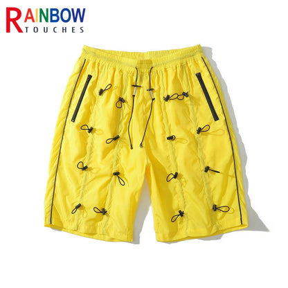 rainbowtouches brand mens male new celebrity slapstring high street shorts athletic comfortable outdoor sports elastic half pant casual urban shorts