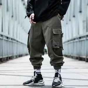 Black Cargo Pants Men Hip Hop Loose Pants Mens Autumn Harem Pant Streetwear Harajuku Jogger Sweatpant Cotton Trousers Male Pants Daulet Apparel