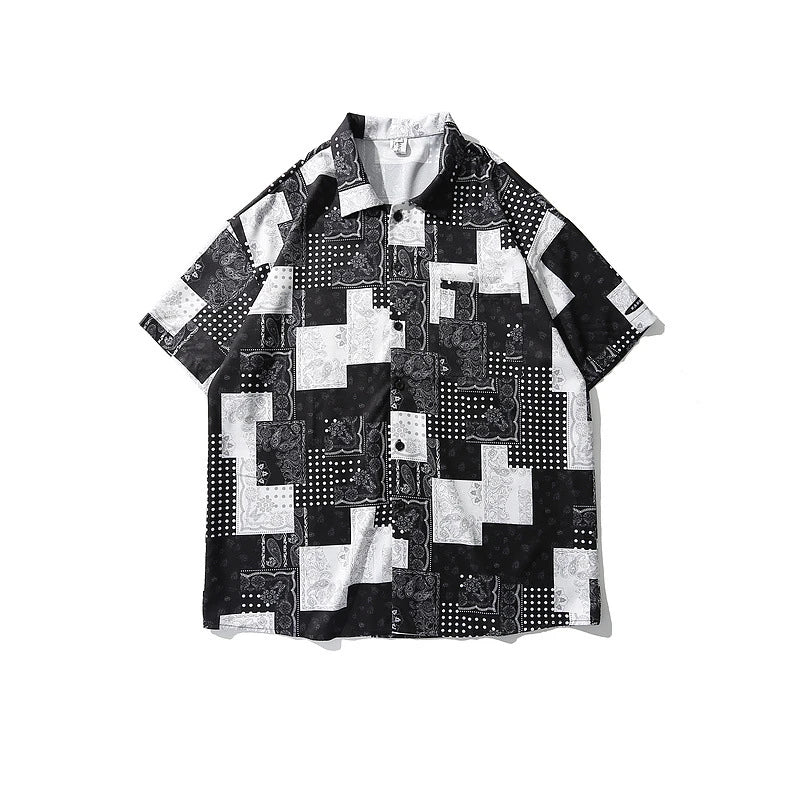 Rainbowtouches Men Shirt Summer Hip Hop Butterfly Pattern Tops Loose Popular Comfortable Cyber CelebrityFancy Good Short Couples Street King Limited