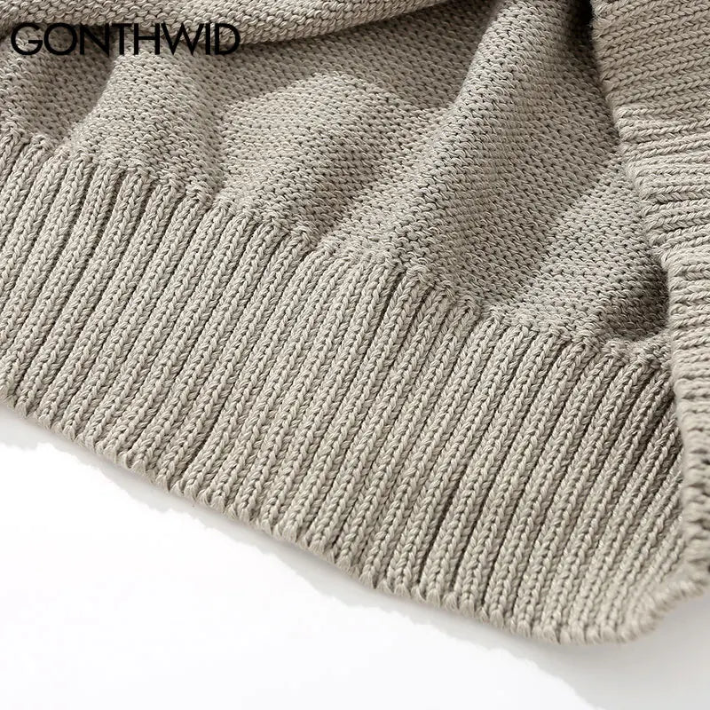 GONTHWID Knitted Sweaters Hip Hop Lightning 3D Angel Statue Print Pullover Sweater Streetwear Hip Hop Fashion Casual Loose Tops Street King Limited