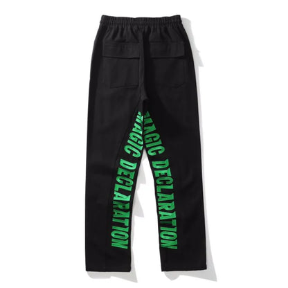 men jeans hip hop letters embroidery denim jeans high street casual loose straight elastic waist joggers hip hop streetwear pant relaxed fit joggers