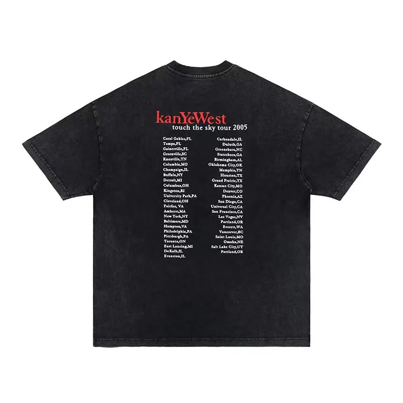 Spring summer new product the same drop-out bear print short-sleeved T-shirt man Street King Limited