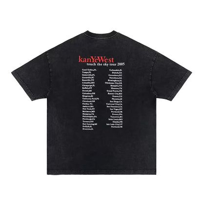 Spring summer new product the same drop-out bear print short-sleeved T-shirt man Street King Limited