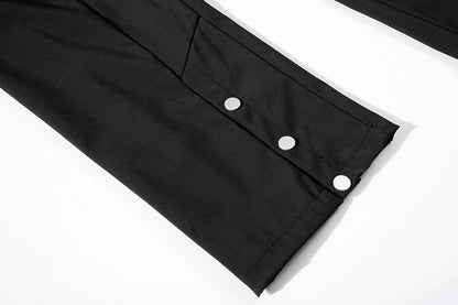 high street multi pocket casual trousers for men and women side breasted drawstring cargo pants harajuku solid loose pants unique cargo style 3131