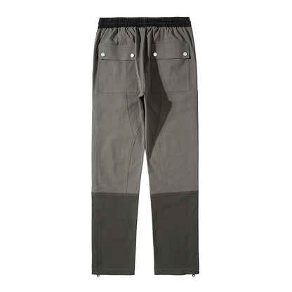 Ankle Zipper Color Block Streetwear Straight Casual Cargo Pants for Men Drawstring Harajuku Oversize Hip Hop Loose Trousers Street King Limited