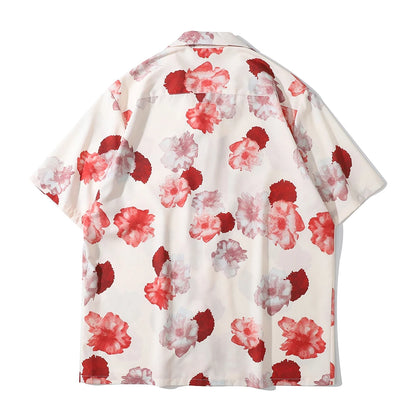 Dark Icon Floral Hawaiian Shirt Men Tur-down Collar Men's Polo Shirt Black White Street King Limited