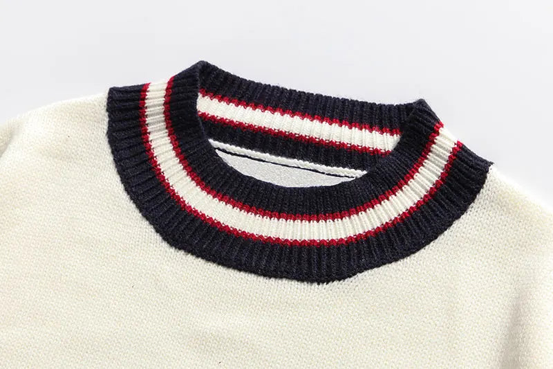 GONTHWID Bear Patchwork Striped Knitted Jumpers Sweaters Streetwear Hip Hop Harajuku Casual Pullover knitwear Mens Fashion Tops Street King Limited