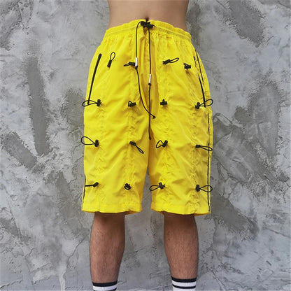 rainbowtouches brand mens male new celebrity slapstring high street shorts athletic comfortable outdoor sports elastic half pant unique shorts style 587