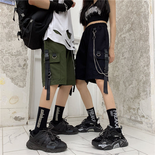 "Punk Summer" Unisex Men Women Streetwear Cargo Shorts Daulet Apparel