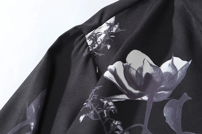 Streetwear Gonthwid Hawaiian Beach Shirts Graffiti Flowers Print Long Sleeve Butt Gonthwid Hawaiian Beach Shirts Graffiti Flowers Print Long Sleeve Button Shirts Hip Hop Casual Harajuku Holiday Party Blouse Fashion Sweater Jacket With Graphic Design For Men