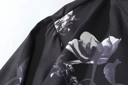 Streetwear Gonthwid Hawaiian Beach Shirts Graffiti Flowers Print Long Sleeve Butt Gonthwid Hawaiian Beach Shirts Graffiti Flowers Print Long Sleeve Button Shirts Hip Hop Casual Harajuku Holiday Party Blouse Fashion Sweater Jacket With Graphic Design For Men