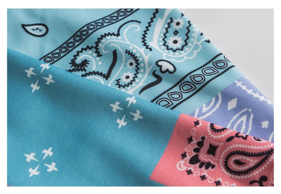 Bandana Patchwork Hoodies Sweatshirts Streetwear 2020 Autumn Mens Hip Hop Casual Hooded Pullover Hoodie Harajuku Tops WY086 Street King Limited