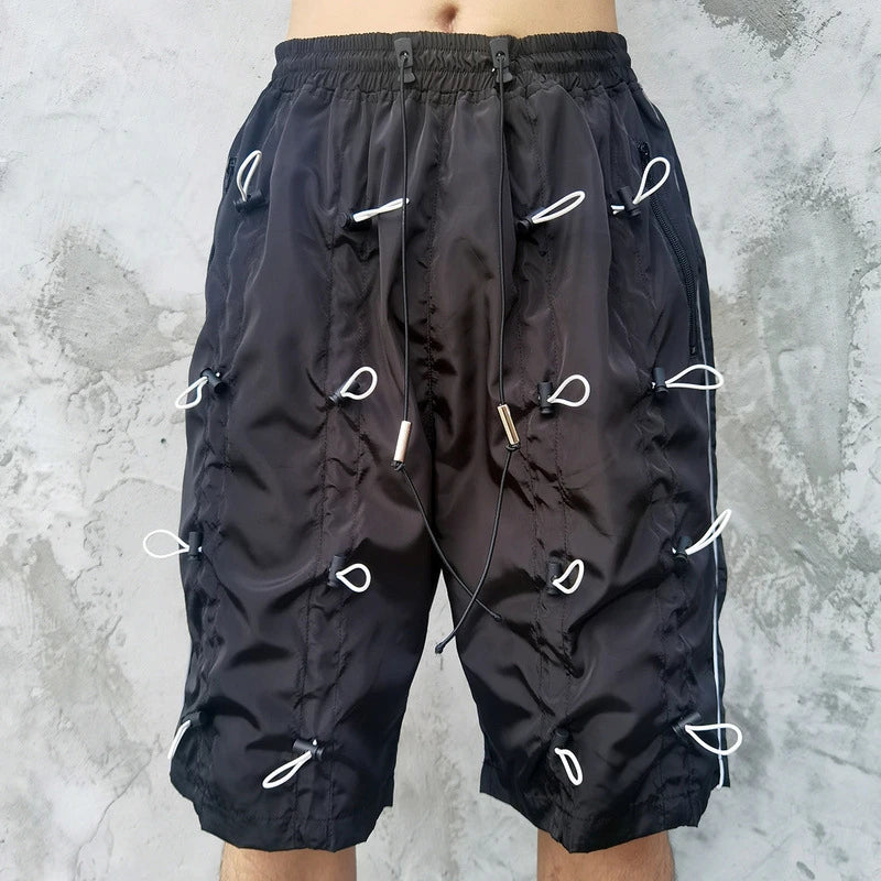 rainbowtouches brand mens male new celebrity slapstring high street shorts athletic comfortable outdoor sports elastic half pant unique shorts style 594