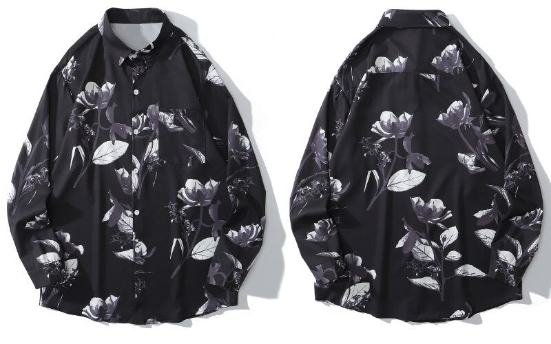 "Pink Flowers" Unisex Men Women Streetwear Graphic Shirt Daulet Apparel