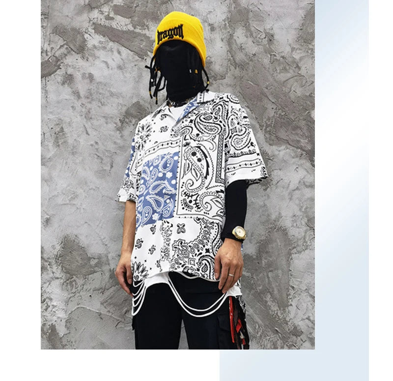 Rainbowtouches Men Shirt Summer Hip Hop Butterfly Pattern Tops Loose Popular Comfortable Cyber CelebrityFancy Good Short Couples Street King Limited