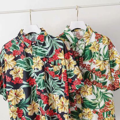 Casual Mens Shirts Fashion Bermuda sandy beach Printed short sleeve Men Shirts Streetwear Jogger Sports undershirt Homme chemise Street King Limited