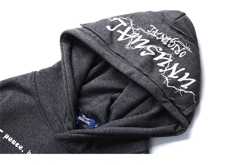 2023 Hip Hop Hoodie Sweatshirt Men Streetwear Skull Graffiti Print Hoodie Pullover Cotton Autumn Grey Harajuku Punk Clothes New Street King Limited