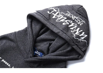 2023 Hip Hop Hoodie Sweatshirt Men Streetwear Skull Graffiti Print Hoodie Pullover Cotton Autumn Grey Harajuku Punk Clothes New Street King Limited