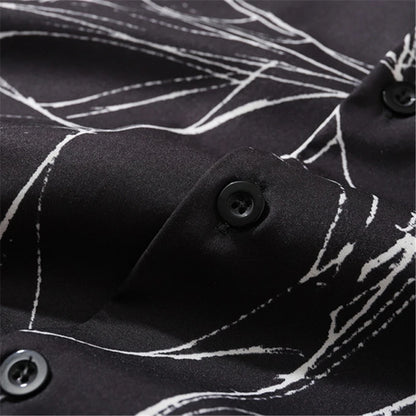 Rainbowtouches Men Retro Spider Web Printing Shirts Hip Hop Street Wear Comfortable Polyester Fashion Unisex Fancy Goods Prints Street King Limited