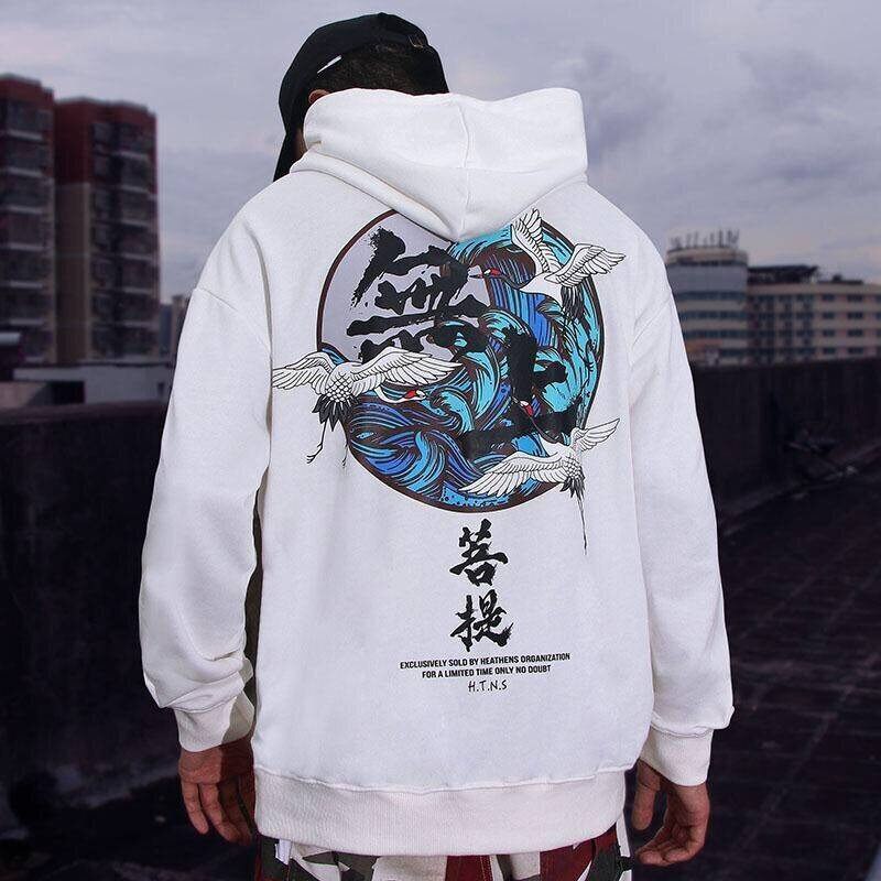 Fashion Harajuku Hoodie Sweatshirt Mens Casual Black Hip Hop Japan Print Hoodie Streetwear Clothing Top Coat Male Winter Hoodies Daulet Apparel