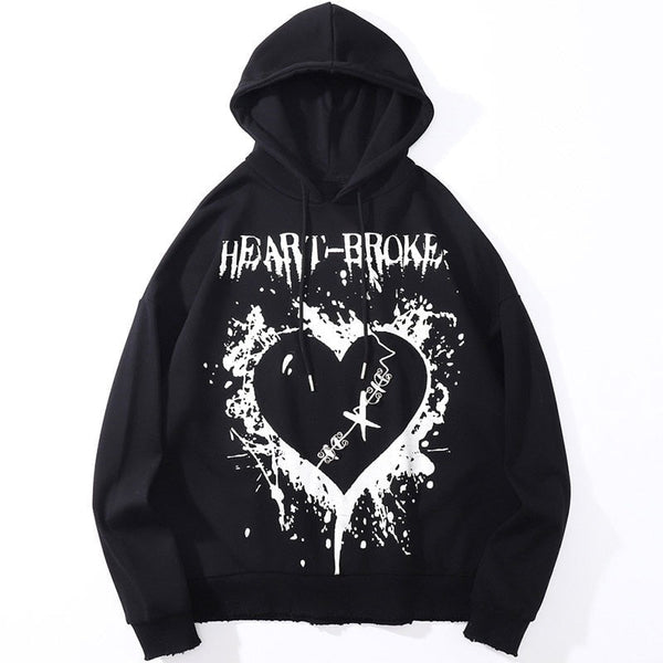 "Broken Heart" Unisex Men Women Streetwear Graphic Hoodie Daulet Apparel