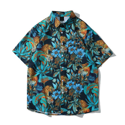 "Purple Flowers" Unisex Men Women Streetwear Graphic Shirt Daulet Apparel